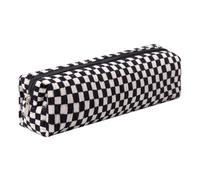 Grurun Trousse à crayons en velours côtelé mignonne et esthétique pour étudiantes, pour femmes et filles, trousse de maquillage, sac à main (treillis, petite noir)
