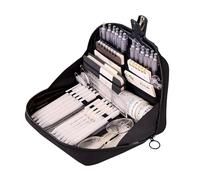 Grurun Trousse à crayons mignonne Kawaii de grande capacité avec fermeture éclair - Sac de rangement pour enfants (noir)