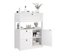 GRUSIGN Armoire de salle de bain moderne avec 1 porte et 3 tiroirs, armoire autoportante pour cuisine/salon