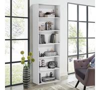 GRUSIGN Bibliothèque de 180,3 cm de haut, 6 niveaux ouverts, étagère de rangement sur pied, grande étagère à livres pour salon, bureau à domicile, chambre à coucher, blanc