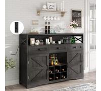 GRUSIGN Grand meuble de rangement de cuisine moderne en bois de 129,5 cm avec 3 tiroirs et 4 portes, table de buffet pour cuisine, salle à manger, salon, blanc