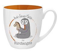GRUSS & CO 45487 Tasse Anti-Stress pour Les employés de Bureau, 45 cl, Faite à Base de Porcelaine New Bone China, idéale comme Cadeau, 9,5 cm, Orange