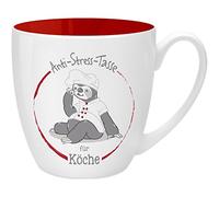 GRUSS & CO 45493 Tasse Anti-Stress pour cuisiniers, 9,5 cm, 45 cl, Rouge, Faite à Base de Porcelaine New Bone China, idéale comme Cadeau