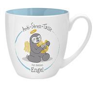 GRUSS & CO 45515 Tasse Anti-Stress pour Votre Ange, 45 cl, Faite à Base de Porcelaine New Bone China, idéale comme Cadeau, Bleue, 9,5 cm