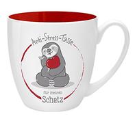 GRUSS & CO 45520 Tasse Anti-stress pour votre chéri, 45 cl, faite à base de porcelaine New Bone China, idéale comme cadeau, rouge, 9,5 cm