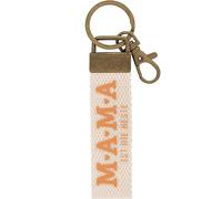 GRUSS & CO 48392 Porte-clés en toile Porte Clef Motif maman | Pendentif en toile claire avec motif maman est la meilleure, avec mousqueton, crème, 16 cm, Motif « Mama »