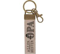 GRUSS & CO 48400 Porte-clés en toile Motif grand-père foncé avec mousqueton, beige, 16 cm, Motif Allerbester Opa