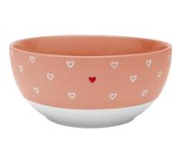 GRUSS & CO 48954 Bol en grès émaillé coloré, avec inscription en allemand et inscription en allemand 60 cl Rose Petit déjeuner, Bol à céréales, cadeau pour amoureux