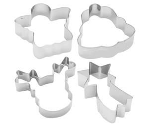 GRUSS & CO 51132 Lot d'emporte-pièces motif biscuits | Coffret cadeau avec 4 emporte-pièces, ange, étoile, renne, cloche | Moules à pâtisserie