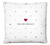 GRUSS & CO 73798 Coussin en Peluche, avec Motif de cœur, Coussin décoratif avec Motif réversible, 25 x 25 cm, 100% Polyester, Cadeau, Saint-Valentin, Article de décoration