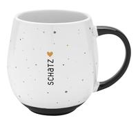 GRUSS & CO 73830 Tasse à café bombée en porcelaine, 50 cl, anse et fond colorés, cadeau amoureux, amour, Saint-Valentin