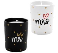 GRUSS & CO 73872 Lot de 2 bougies parfumées à la vanille, hauteur 8,4 cm, dans coffret cadeau, cadeau de mariage, décoration de mariage