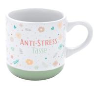 GRUSS & CO 73940 Tasse à expresso avec motif « Anti-stress » - Mini tasse en grès - 10 cl - Avec bande cadeau - Cadeau pour amis, anniversaire
