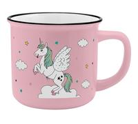 GRUSS & CO 74101 Tasse motif « licorne » en porcelaine, 35 cl, hauteur 8,4 cm, banderole cadeau, école, maternelle, anniversaire d'enfant