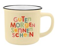 GRUSS & CO 74176 - Tasse en porcelaine avec inscription en allemand - Motif bonjour - 55 cl - Avec bande cadeau - Cadeau d'anniversaire