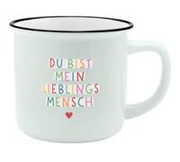 GRUSS & CO 74177 - Tasse XL - Motif humain - Tasse préférée en porcelaine - Avec inscription en allemand - 55 cl - Avec banderole cadeau - Pour petit ami, petite amie