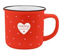GRUSS & CO 74181 - Tasse XL - Motif cœur - Tasse préférée en porcelaine - Avec inscription en allemand - 55 cl - Avec bande cadeau - Cadeau de Saint-Valentin