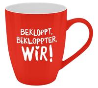 GRUSS & CO 74210 Tasse avec motif « Bekloppt » - Tasse avec inscription en allemand New Bone China - Porcelaine - 35 cl - Avec baignoire-cadeau - Cadeau amusant - Anniversaire