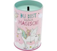 Gruss & CO 74245 Tirelire en métal avec Fente pour l'argent en Haut, Hauteur 9 cm, diamètre 6 cm, Cadeau de rentrée Scolaire, Cornet d'école