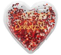GRUSS & CO 74454 Chauffe-Mains Motif trésor en Forme de cœur rempli de Paillettes 10 x 10 cm Coffret Cadeau Amour, Saint-Valentin, idée Cadeau Multicolore