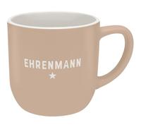 GRUSS & CO 74640 Tasse avec gravure Ehrenmann | Grès, 40 ouleur naturelle, tasse à café | Cadeau ami, collègue, naturellement beau | 74640
