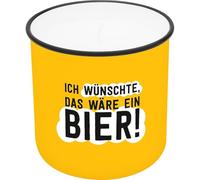 GRUSS & CO 74773 Bougie dans une tasse motif « bière » | Tasse à bougie imprimée en porcelaine | Hauteur 8,8 cm Diamètre 8,4 cm | Cadeau | Article de décoration