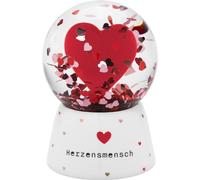 Gruss & CO Boule de rêve avec Motif Homme de cœur | Boule à Neige avec Paillettes, Inscription sur Le Socle, Hauteur 6,5 cm, polyrésine | 73801