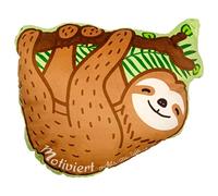 GRUSS & CO Coussin en Peluche Motif Paresseux | Coussin décoratif 100% Polyester | Cadeau, Article de décoration | 46501
