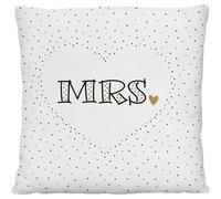 Gruss & CO Coussin en Peluche Mr. & Mrs - Coussin décoratif avec Motif réversible - 25 x 25 cm - 100% Polyester - pour Cadeau, Mariage, Article de décoration - 74676