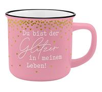 GRUSS & CO Gobelet motif Paillettes | Porcelaine New Bone China aspect émail, 35 cl | Cadeau, tasse drôle | 47897