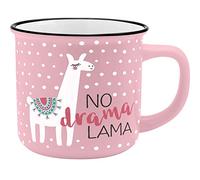 GRUSS & CO Mug Motif Lama | Porcelaine New Bone China aspect émail 35 cl | Cadeau amusant | 45784