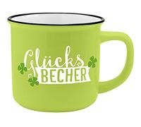 GRUSS & CO Mug motif « Tasse porte-bonheur » | Porcelaine New Bone China aspect émail 35 cl | Cadeau porte-bonheur | 45782, 1 pièce (1 pièce)
