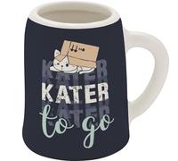 GRUSS & CO New Bone China 73854 - Chope à liqueur avec motif de chat - 5 cl - Mini pichet avec inscription en allemand - Cadeau amusant, fête, cadeau pour homme