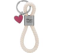 GRUSS & CO Porte-clés Loop Motif humain | Pendentif composé d'une boucle tressée, avec motif imprimé en forme de cœur, avec breloque en forme de cœur | 48369, multicolore, 12 cm, Motif humain