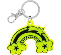 GRUSS & CO Réflecteur fluo avec motif, réflecteur néon figuré, pendentif avec anneau porte-clés et fermoir mousqueton, porte-clés sur carte d'en-tête, pendentif réflecteur, jaune, Länge 11 cm, Motif
