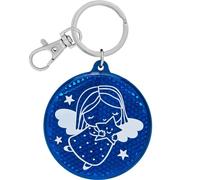 GRUSS & CO Réflecteur motif ange | Pendentif rond avec anneau porte-clés et fermoir mousqueton, porte-clés sur carte d'en-tête, pendentif réflecteur | Pendentif réflecteur | Anniversaire d'enfant