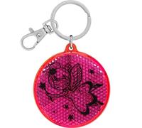 GRUSS & CO Réflecteur motif fée | Pendentif rond avec anneau porte-clés et fermoir mousqueton, porte-clés sur carte d'en-tête, pendentif réflecteur | Cadeau d'anniversaire d'enfant, cadeau, rentrée