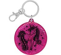 GRUSS & CO Réflecteur motif licorne | Pendentif rond avec anneau porte-clés et fermoir mousqueton, porte-clés sur carte d'en-tête, pendentif réflecteur | Pendentif réflecteur | Anniversaire d'enfant