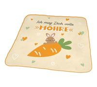 GRUSS & CO Serviette Magique Motif Carotte | Serviette d'invité 30 cm x 30 cm en Coton pressé carré | Cadeau de Pâques, nid de Pâques, décoration de Pâques | 73809