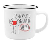 GRUSS & CO Tasse avec motif vin | New Bone China Porcelaine, aspect émail, 35 cl | Cadeau amusant, petit déjeuner | 73911