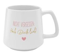 GRUSS & CO Tasse conique Hab dich lieb!, grès, 43 cl, multicolore, 48447