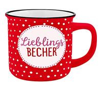 GRUSS & CO Tasse motif « Lieblingsbecher » | Porcelaine New Bone China aspect émail 35 cl | Tasse avec inscription en allemand | 45779, 1 pièce (1 pièce)