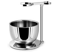 GRUTTI Set Rasage 2en1 Premium : Bol Double Paroi Inox Isotherme & Support Gain de Place - Parfait pour la Fête des Pères