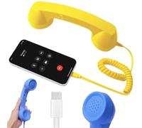 GRUXIMORPH Combiné Téléphonique Rétro USB-C for Smartphone | Combiné téléphonique pop vintage, idéal for le bureau et les appels à domicile(Yellow)