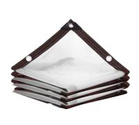 Gruytoie Bâche PVC Transparente Épaisse et Imperméable, Toile Renforcée Anti-Vent et Anti-Neige avec Œillets, Couverture pour Terrasse, Serre, Piscine, Résistante aux UV