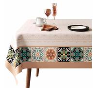 Gruytoie Nappe de Table Imperméable 140x220cm, PVC Nappe Rectangulaire Anti Tache, Protection de Table Extérieurs Imperméable pour Salle à Manger, Jardin