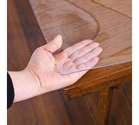 Gruytoie Nappe Rectangle Transparente PVC 40x150cm/16x59in, Epaisse Nappes Transparent 1,5mm, Imperméable Nappe Plastique Transparent, Facile à Nettoyer, Résistant À l'huile Et À l'eau