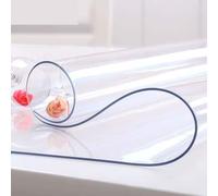 Gruytoie Nappe Transparente Rectangulaire Plastique 35x80cm, 2 mm Epaisse, Imperméable Protecteur Couverture Table Transparent, pour Table À Manger, Bureau