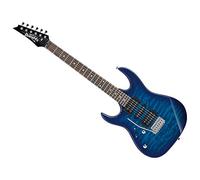 Ibanez GRX70QAL-TBB Guitare électrique à 6 cordes avec corps solide gauche Bleu transparent