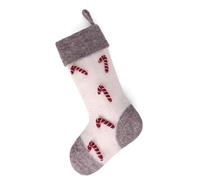 Gry & Sif Fabriqué à la main et certifié commerce équitable - Design danois élégant - Artisan népalais - Chaussette de Noël avec sucre d'orge